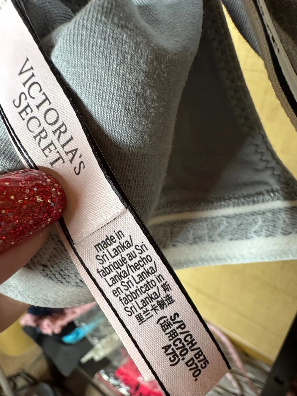 NWOT Victoria’s Secret Wireless Cotton Plunge Bralette Gray Logo Band Small